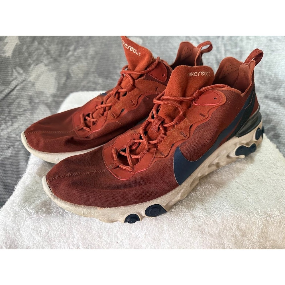 Nike React Element 55 Mars Stone Magma Orange BQ6166-201 Mens Running Shoes 13